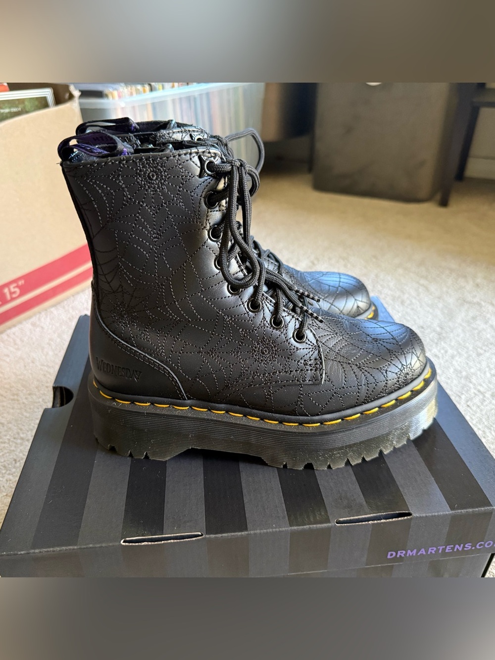 Dr Martens Wednesday Platform Jadon Boots 🕷️🖤 - Picture 6 of 15